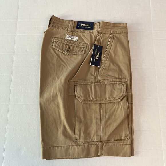 Polo Ralph Lauren Mens Sz 36 Cargo Shorts Classic Gellar Montana Khaki NWT - Picture 1 of 11